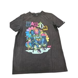 RS1NE Ransom Graphic T Shirt Men's Small Black Embroidered Streetwear Urban Tee